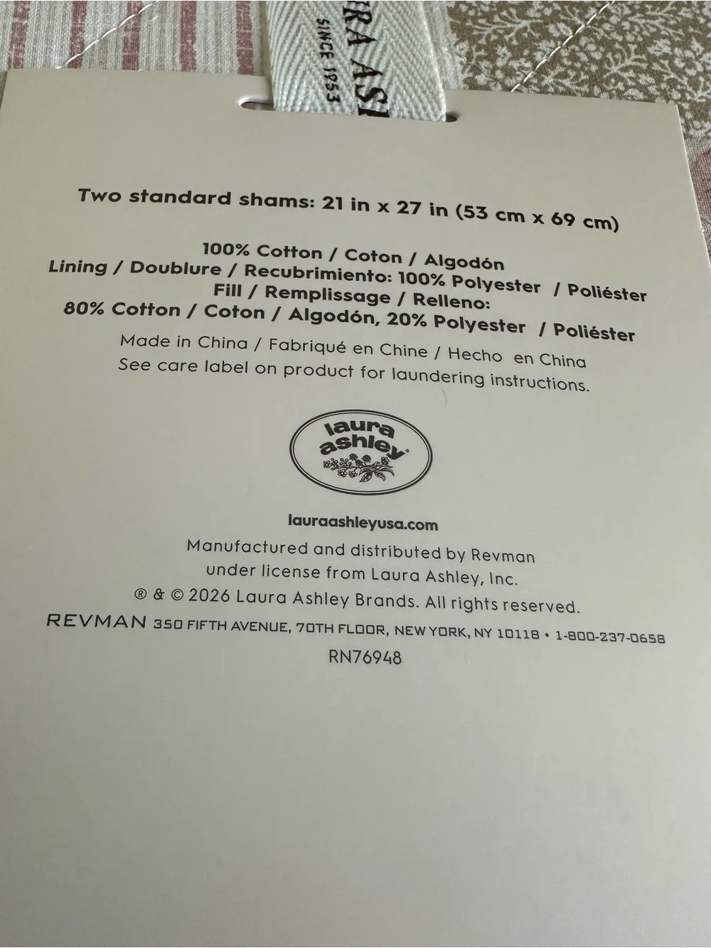 Laura Ashley Nadia Standard Pillow Shams (pair) standard size NEW